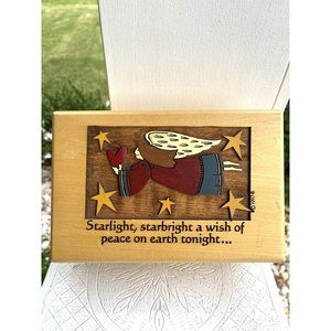 Starlight Star-bright Wishes Wooden Everyday Wood Jewelry Trinket Treasure Box